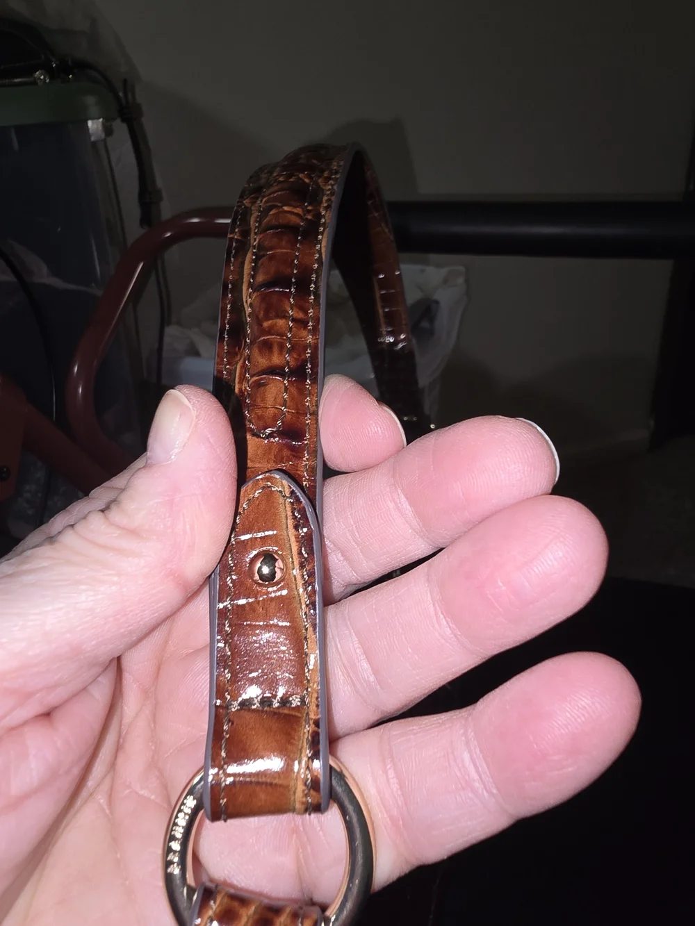 Brahmin Pecan  Croc-Embossed Shoulder Bag  Like new Condition no Call Outs